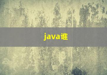java谁