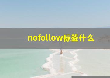 nofollow标签什么