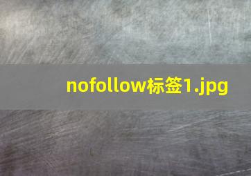nofollow标签