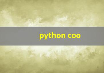 python coo
