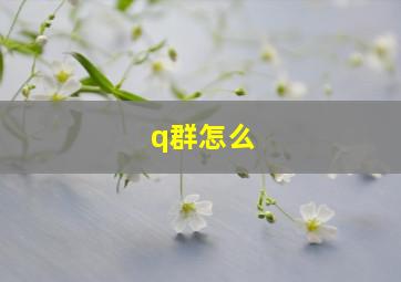 q群怎么