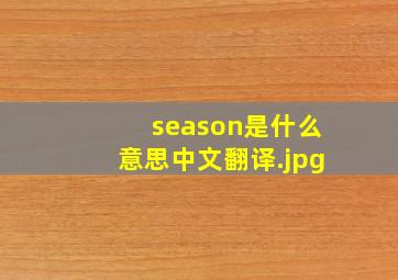 season是什么意思中文翻译