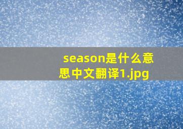 season是什么意思中文翻译