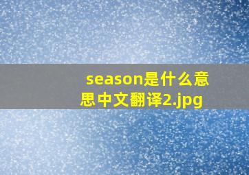 season是什么意思中文翻译