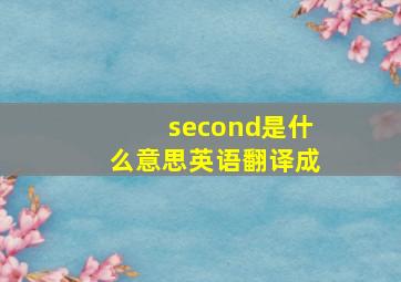 second是什么意思英语翻译成