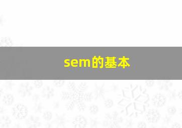 sem的基本