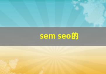 sem seo的