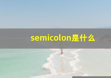 semicolon是什么