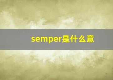 semper是什么意