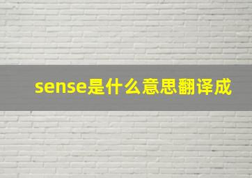 sense是什么意思翻译成