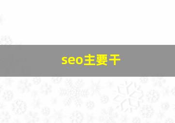seo主要干