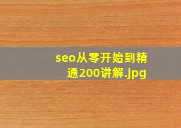 seo从零开始到精通200讲解