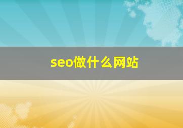 seo做什么网站