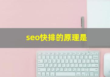 seo快排的原理是