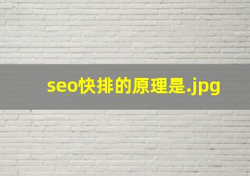 seo快排的原理是