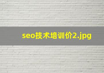 seo技术培训价
