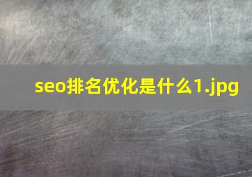 seo排名优化是什么