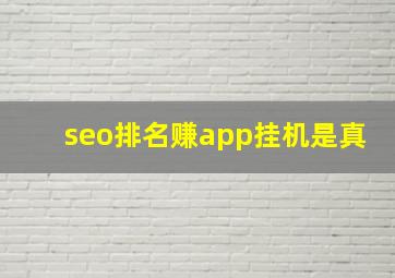 seo排名赚app挂机是真