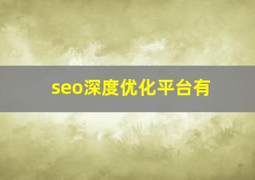 seo深度优化平台有