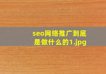 seo网络推广到底是做什么的