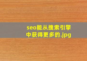 seo能从搜索引擎中获得更多的