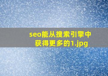 seo能从搜索引擎中获得更多的