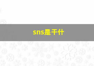 sns是干什