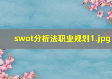 swot分析法职业规划