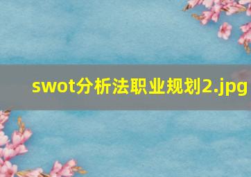 swot分析法职业规划