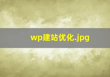 wp建站优化